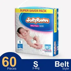 Supermom Baby Belt System Diaper (3-8 kg) (60 Pcs) - Rokomari